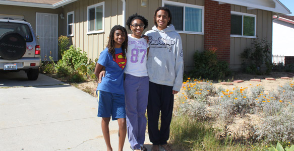 <span>A Transformed Home</span><br>A home rehabilitation loan helped Kym and her family remove mold, replace carpet, install drought-resistant landscaping and make other improvements at their house in the southeastern part of San Diego. 