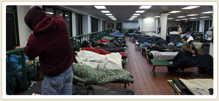 <span>Shelter Operations Expand in Cold Weather</span><br>An average of 151 individuals per night at four emergency shelters that opened January 11-14 to protect homeless San Diegans from near-freezing temperatures. SDHC provided funding for the additional beds. Watch Video. 1.15.13 