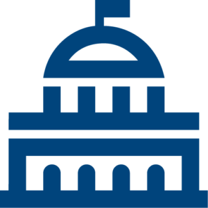 Blue Govt Building Icon