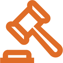 Orange Gavel Icon