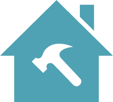 Teal House Hammer Icon