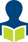 Blue Person Green Book Icon